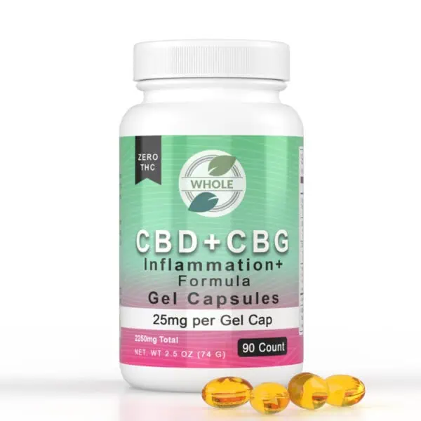 WHOLE 25mg CBD and CBG Gel Capsules 90 Count